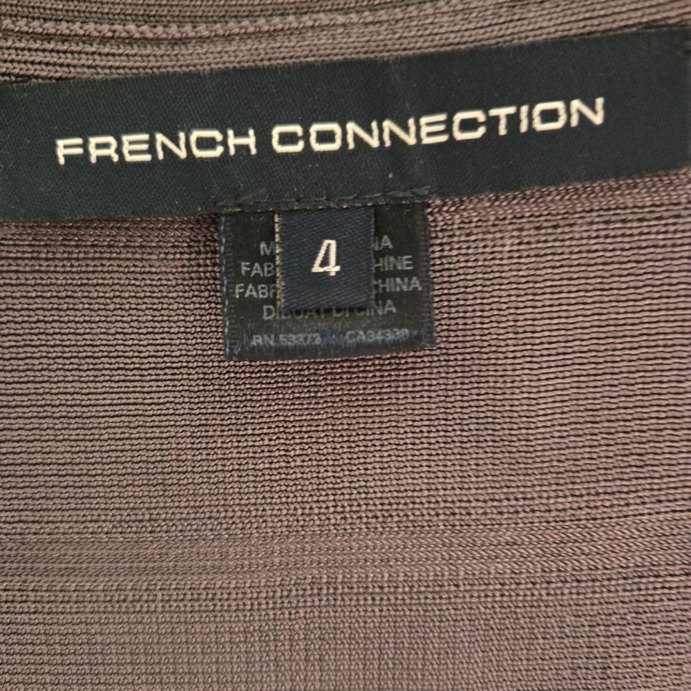 French Connection DARK GREY Mini Dress SZ 4 - Picture 3 of 6